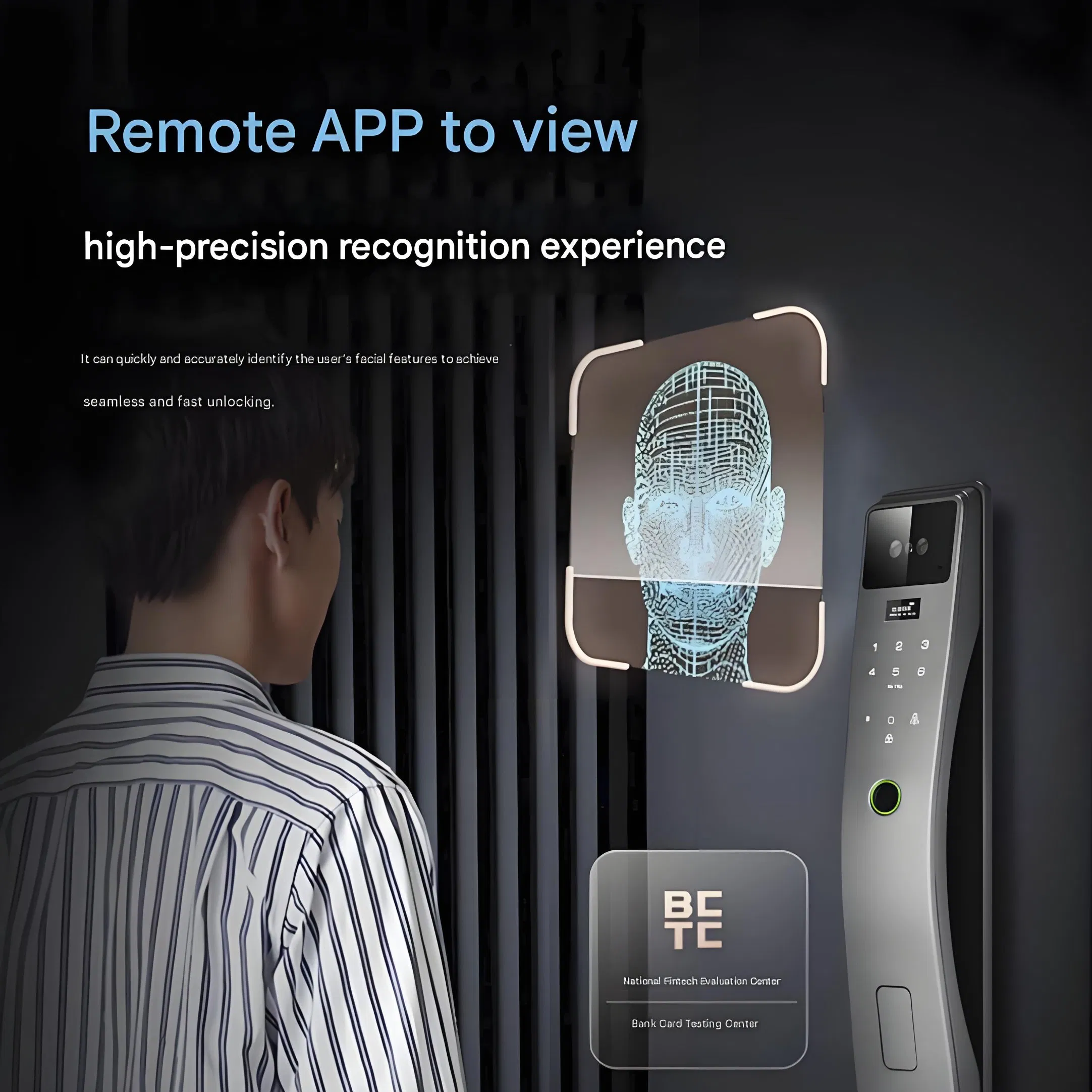 Multi Language Visual Intercom Smart Lock 3D Face Recognition Intelligent