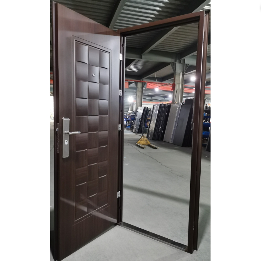 Black Safety Single Steel Security Modern Iron Exterior Interior Mexico Metal Door