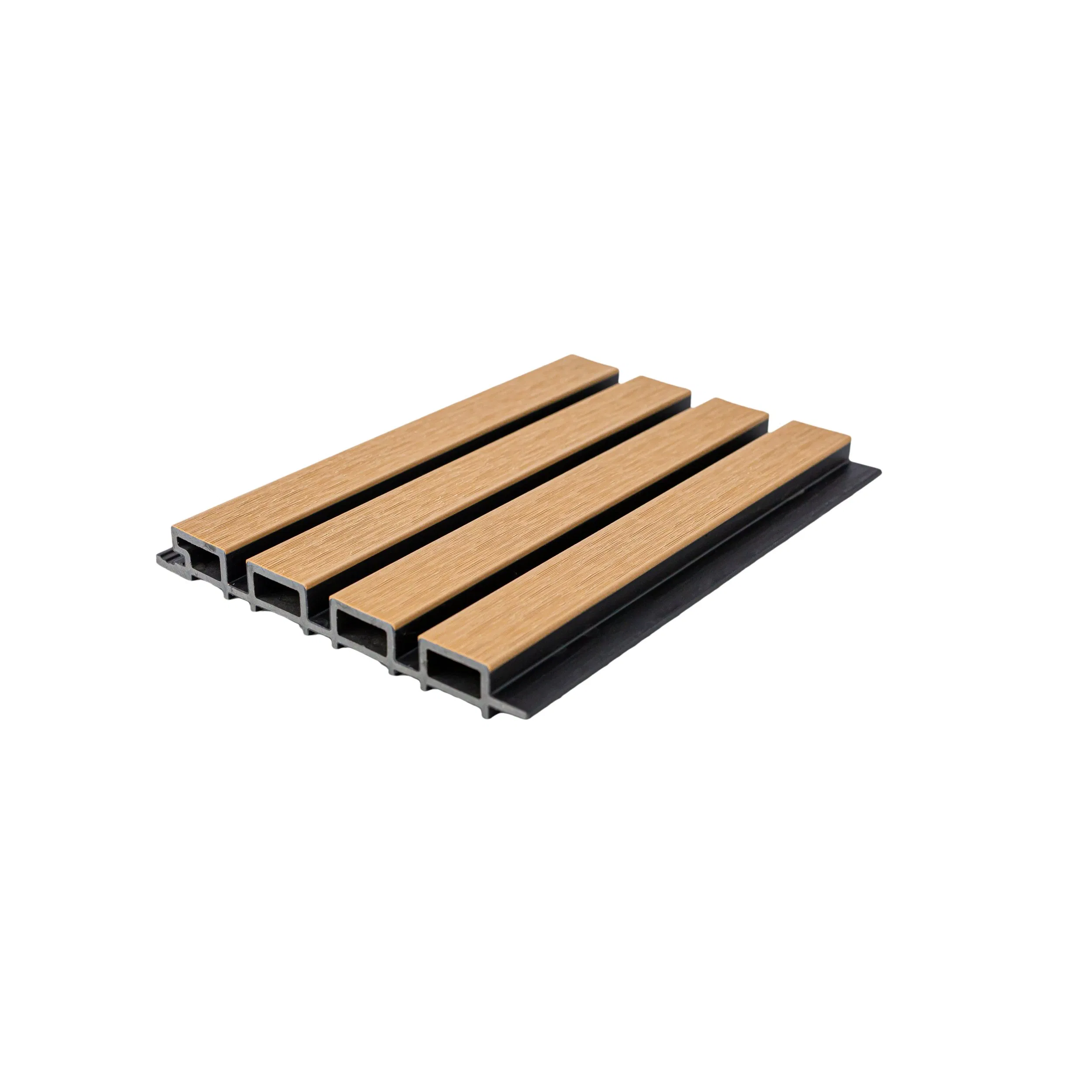 Exterior Fluted WPC Wall Panel Composite Wall Cladding Mixed Color