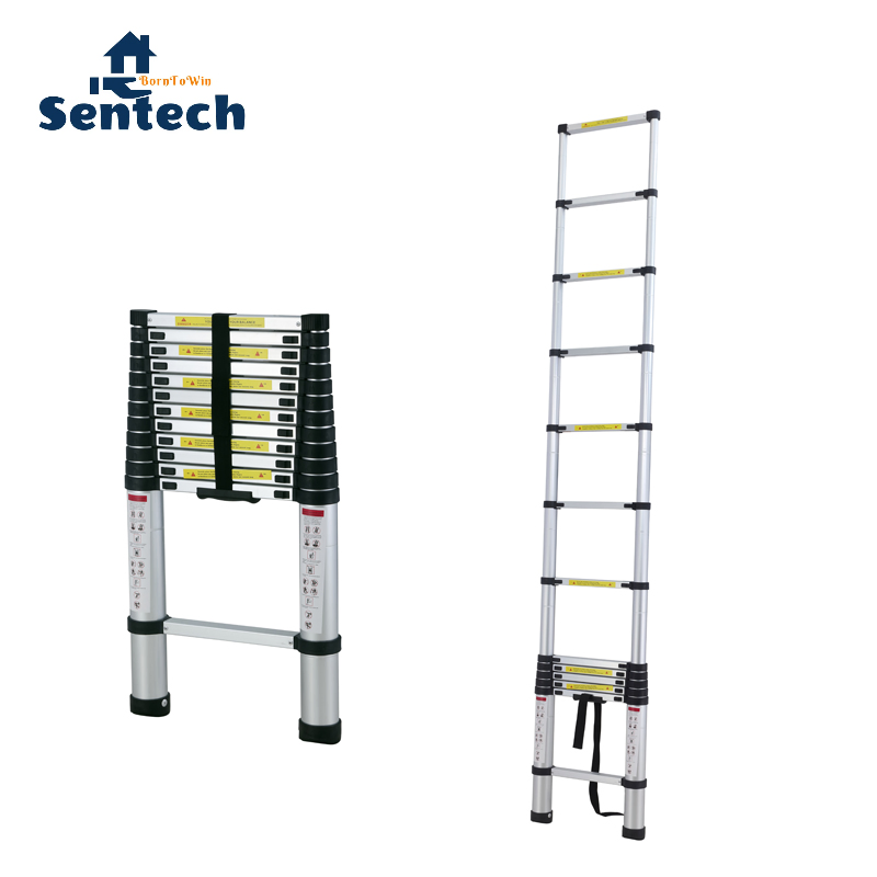 3.8m Telescopic Aluminium Ladders 13 Steps for Indoor and Outdoor Use