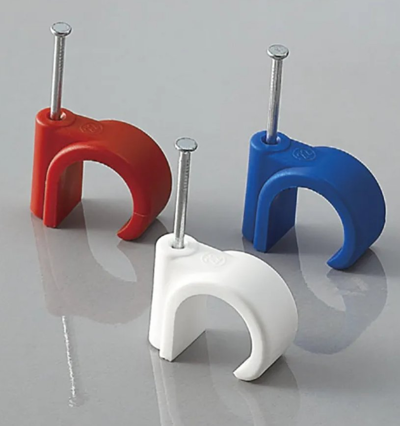 Plastic Single Double Hinged Clip Pipe Collar Nail on Clips