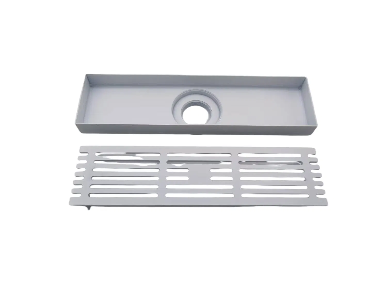 Customizable Odor-Proof Drain for Stylish Sink in Brushed Silver Large Capacity Linear Shower Drain