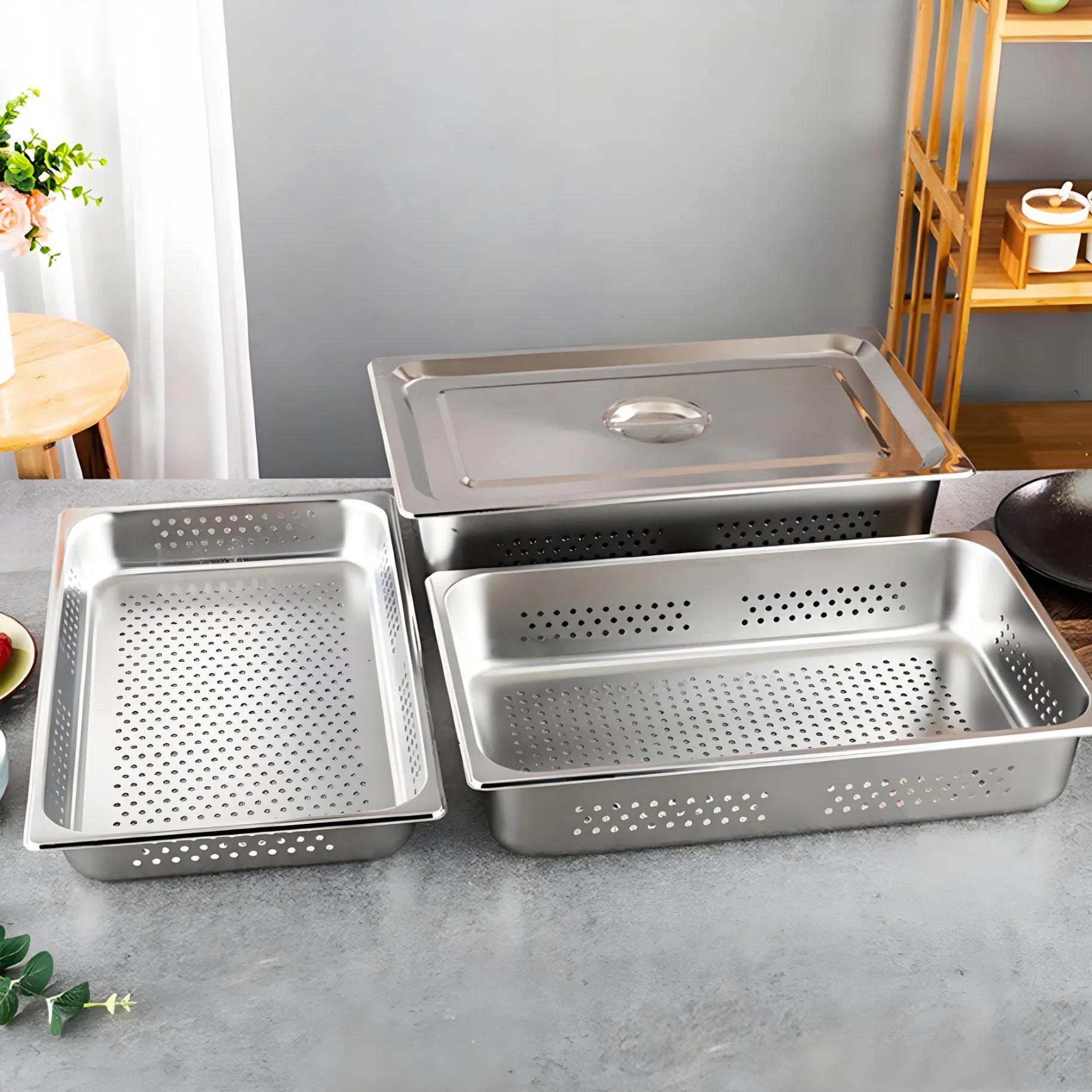 Heavybao Stainless Steel Perforated Gastronorm Gn 1/1 200mm Food Pan