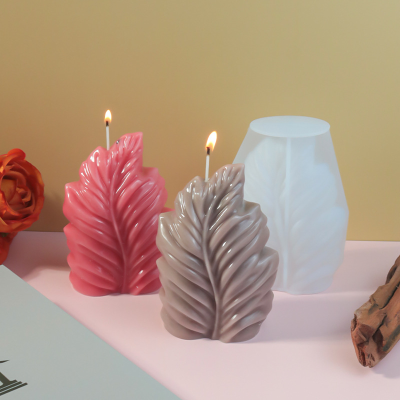 Leaf Candle Mold, Leaf Aromatherapy Gypsum Ornament, Candle Silicone Mold, Exclusively for Cross-Border Supply.