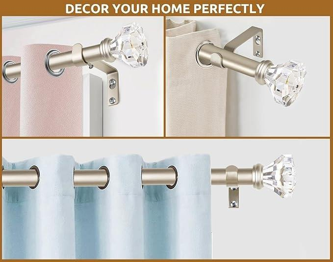 Curtain Poles Metal Crystal Livingroom Rod and Accessories Anniversary