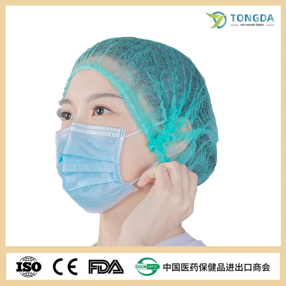 Disposable Nonwoven Single or Double Elastic Mob Cap