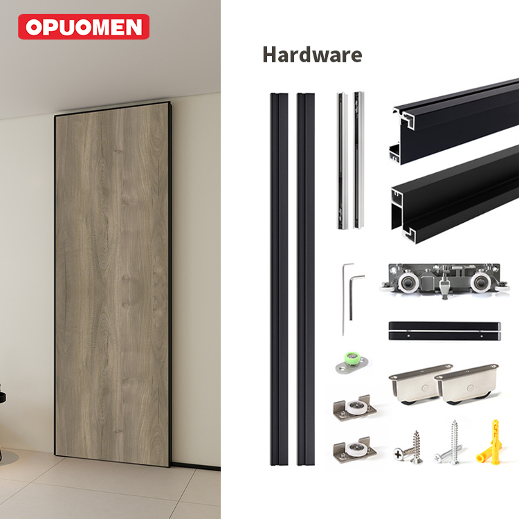 Trackless Wooden Ghost Door Aluminum Alloy Sliding Door Bedroom Kitchen Bathroom Door