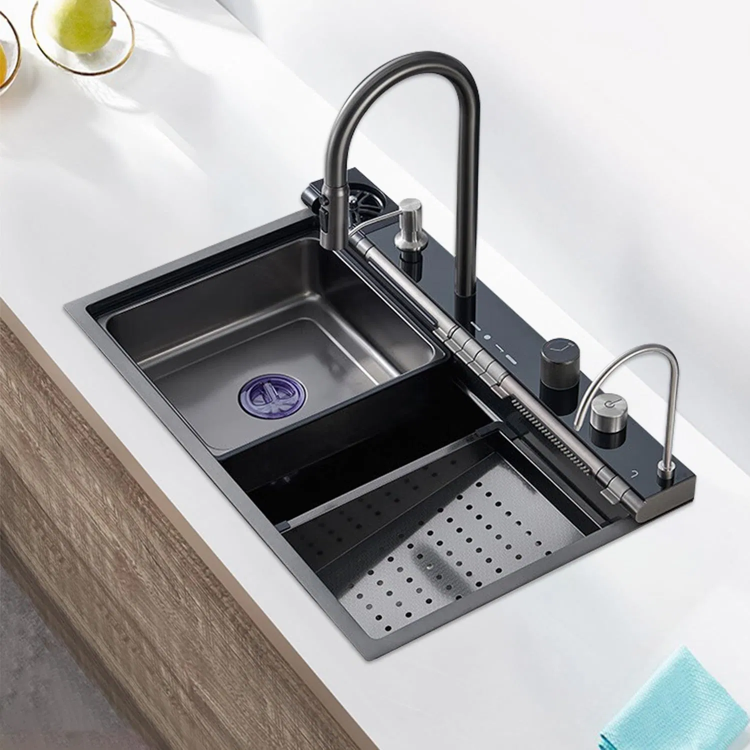 Ly7546 Blue Whale Sink Smart Faucet 201/304 Stainless Kitchen Sink