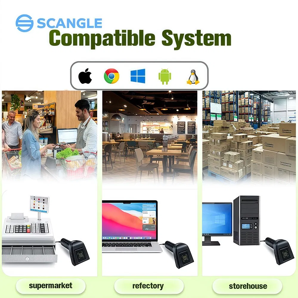 Scangle Sgt-3303 Wired High Speed Barcode Scanner with Easy- to-Use USB Port for Supermarket in Stock