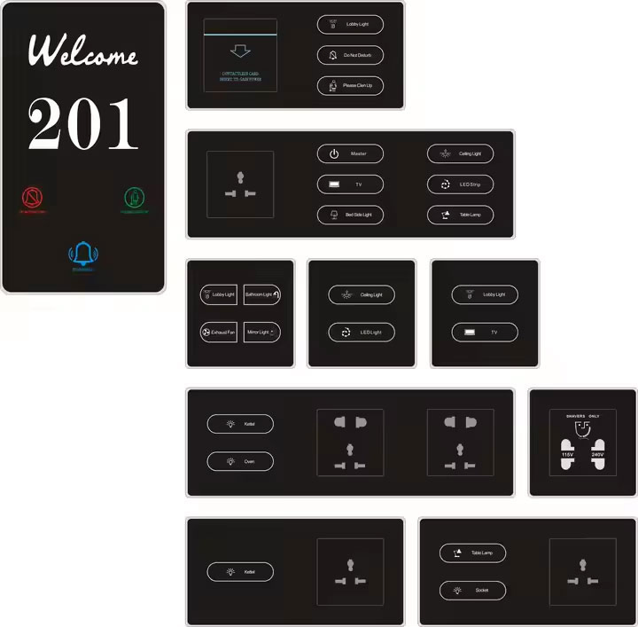 Factory Price Hotel Door Plate Room Numbers Do Not Disturb Sign Dnd Clean up Room Switch Customized Logo for Free Hotel Door Numberplates