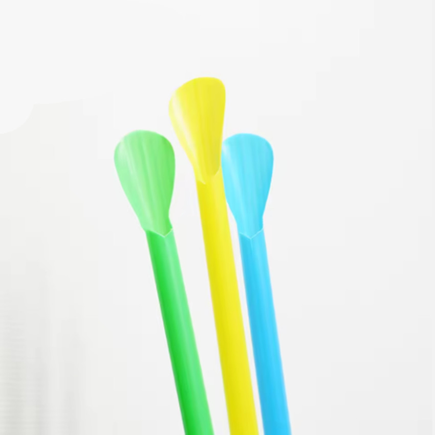 Disposable Multifunction Colored Smoothie PLA Drinking Straws with Spoon Shape
