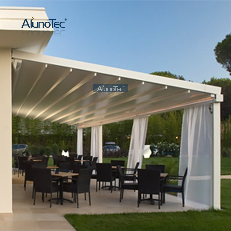 OEM Pergola Motorized Waterproof Retractable Outdoor Yard Aabric Pergolas Awnings with Sofa Beds