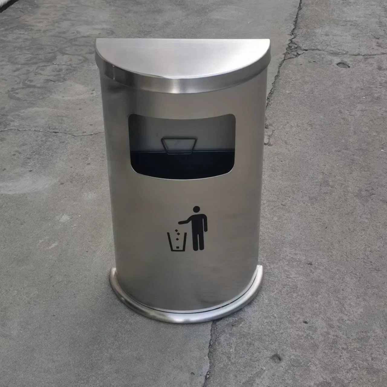 Half Round Steel Trash Can for Shopping Mall (YH-91D)