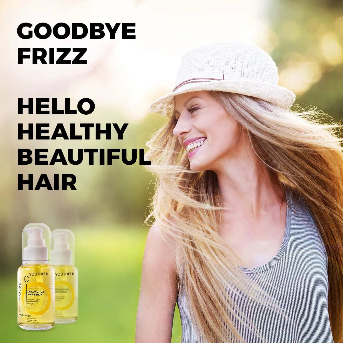 Perfect Hair Coconut Oil Hair Serum - Natural Hair Oil Infused with Raw