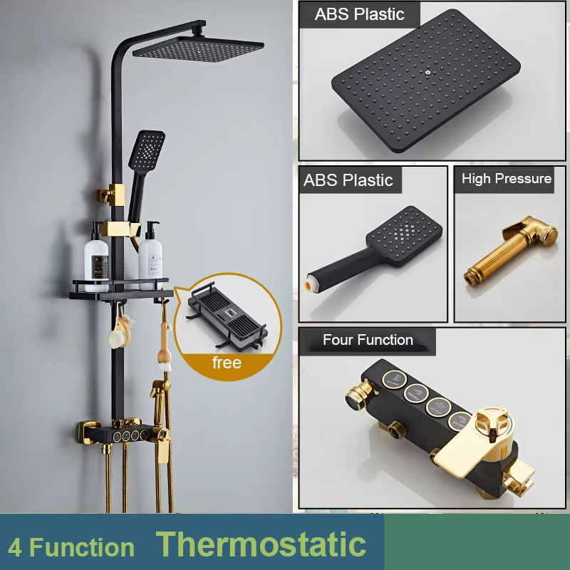 Смеситель для ванны термостатический настенный с цифровым душем
