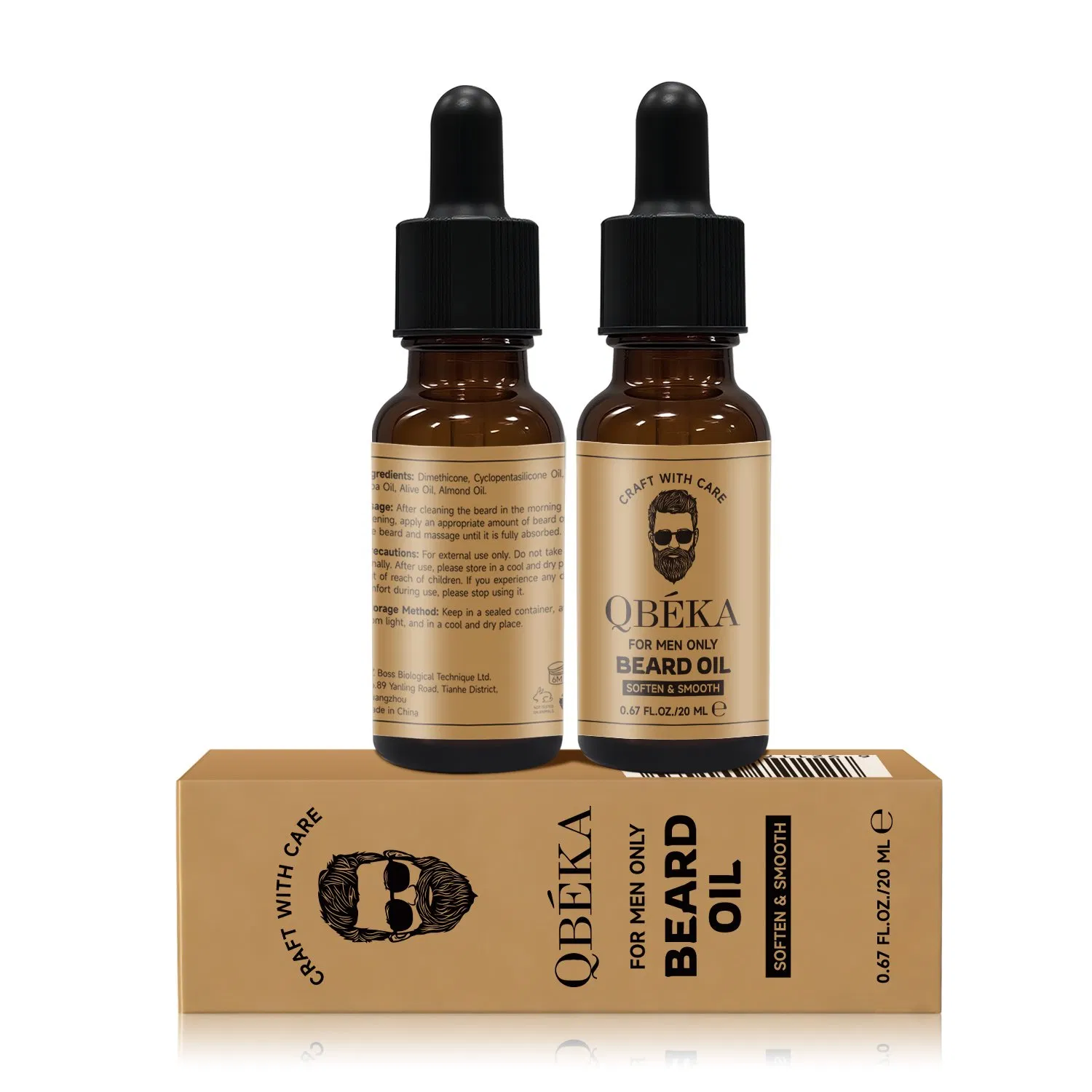 Qbeka Beard Oil for Men - Nourish, Soften & Tame Facial Hair