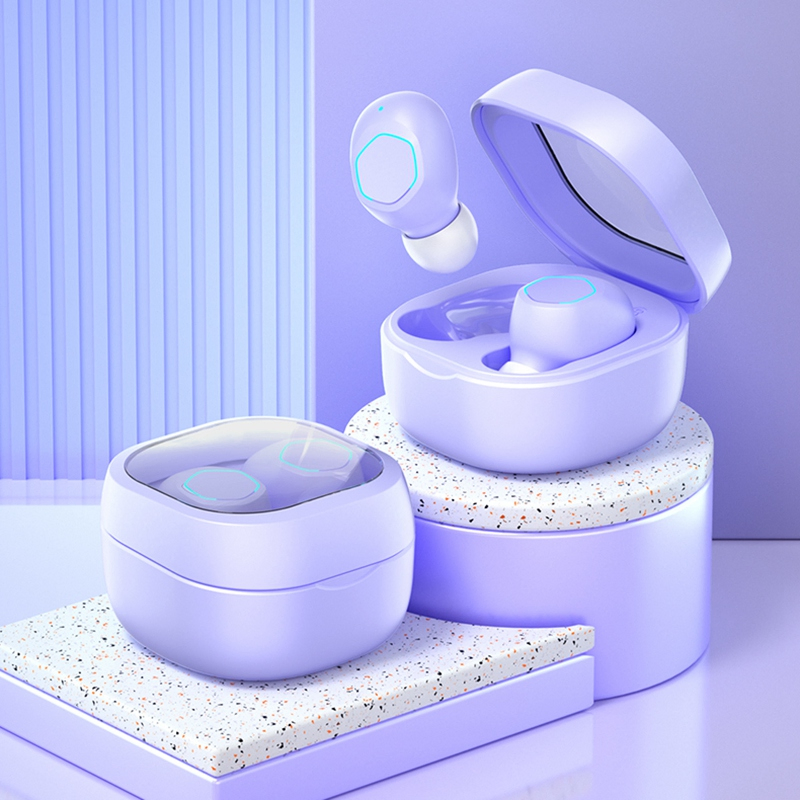 Беспроводные наушники M21 TWS Bluetooth 5.2, фиолетовые