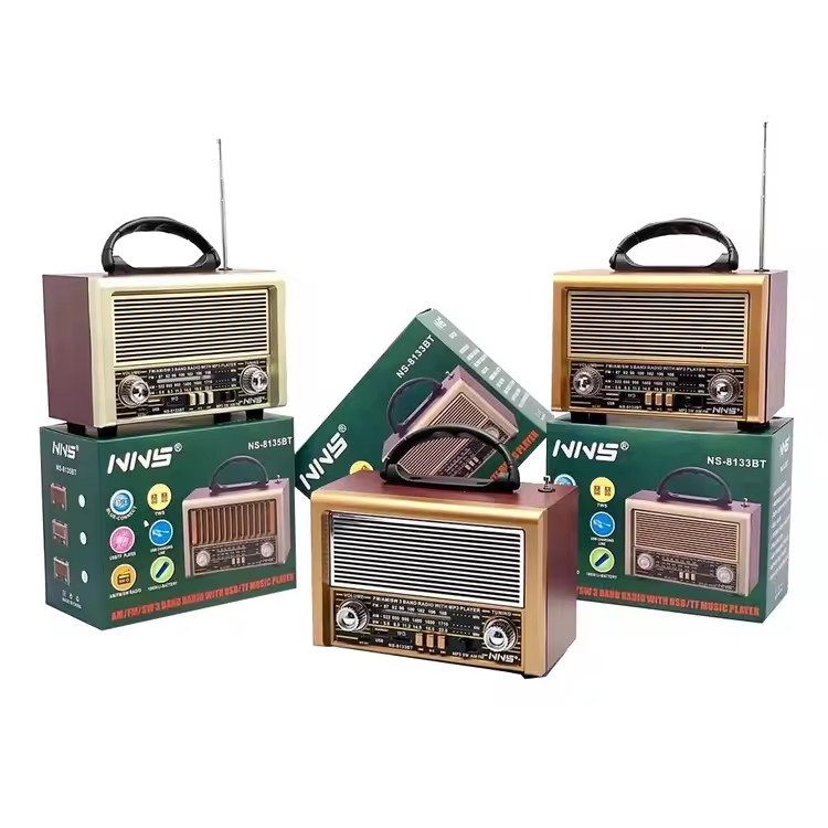 Ретро радио NS-8133BT с Bluetooth, деревянный корпус