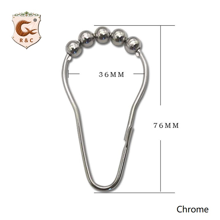 Wholesale Set of 12 Hooks Shower Curtain Rings Hooks for Bathroom