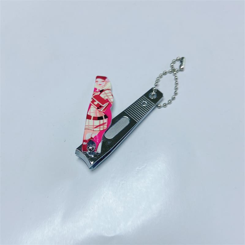 Japanese Doll Nail Clipper Cutters with Girl Pattern Coating, File and Keychain