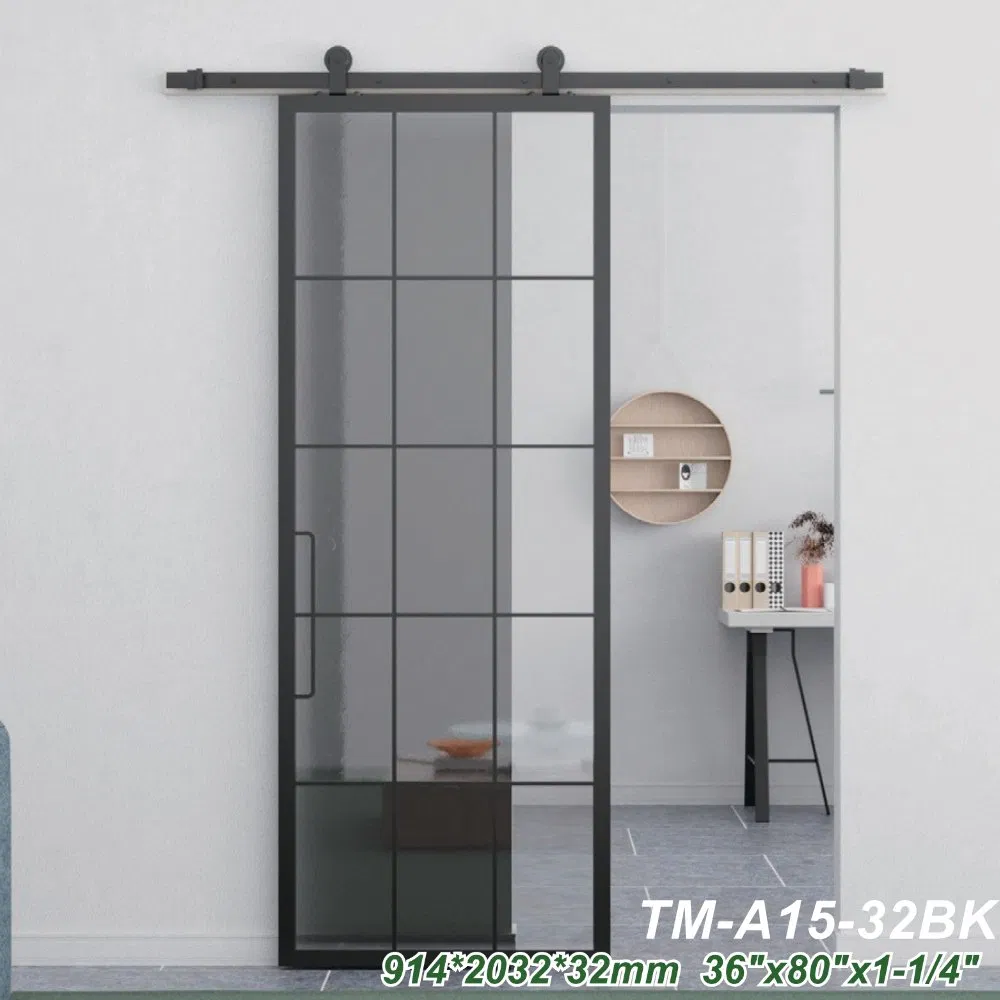 Gray Steel Framed Door with Glass