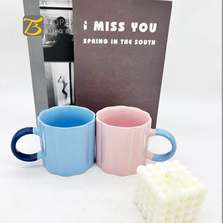 Double 2 Colors Glaze Latte/Cappuccino Coffee Porcelain Cup Eco-Friendly Lead Free Ceramic Mugs