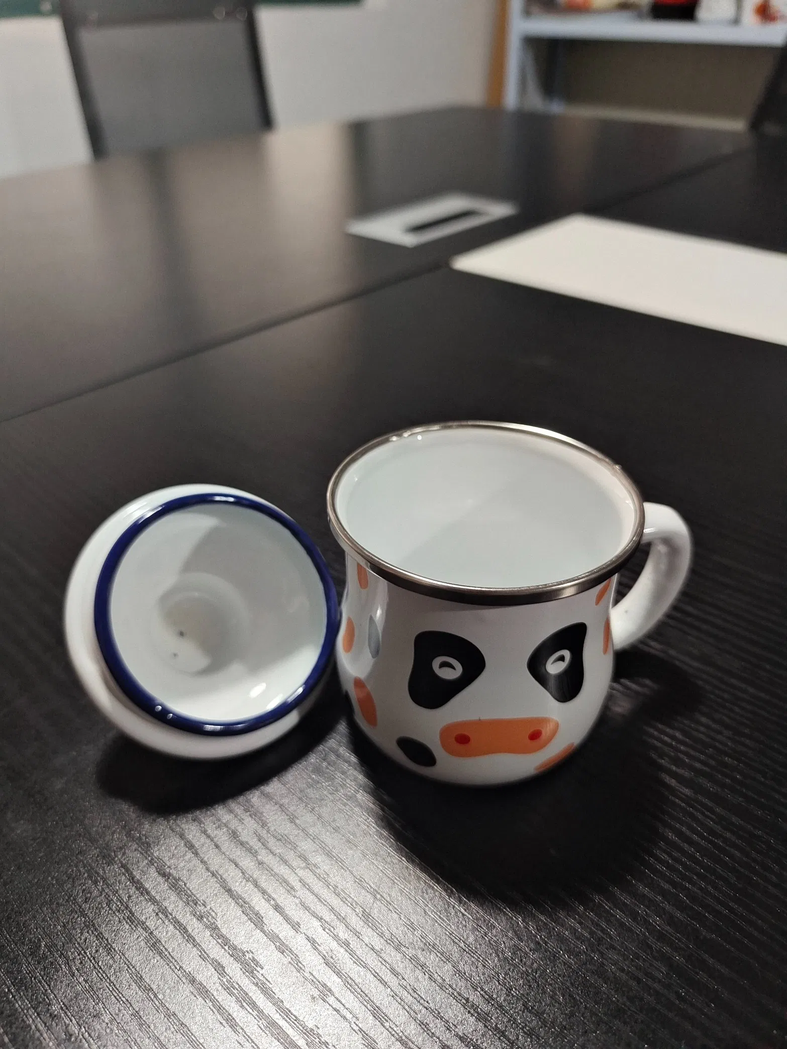 Bellied Mug with Lid, Lid Coffee Mug, Lid Enamel Bellied Mug, Gift Mug, Couples Mugs with Lid