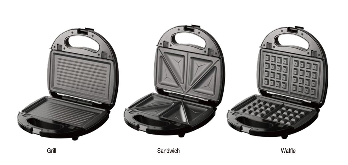 Detachable Household Electric Sandwich Maker 3 in 1 Toaster Grill