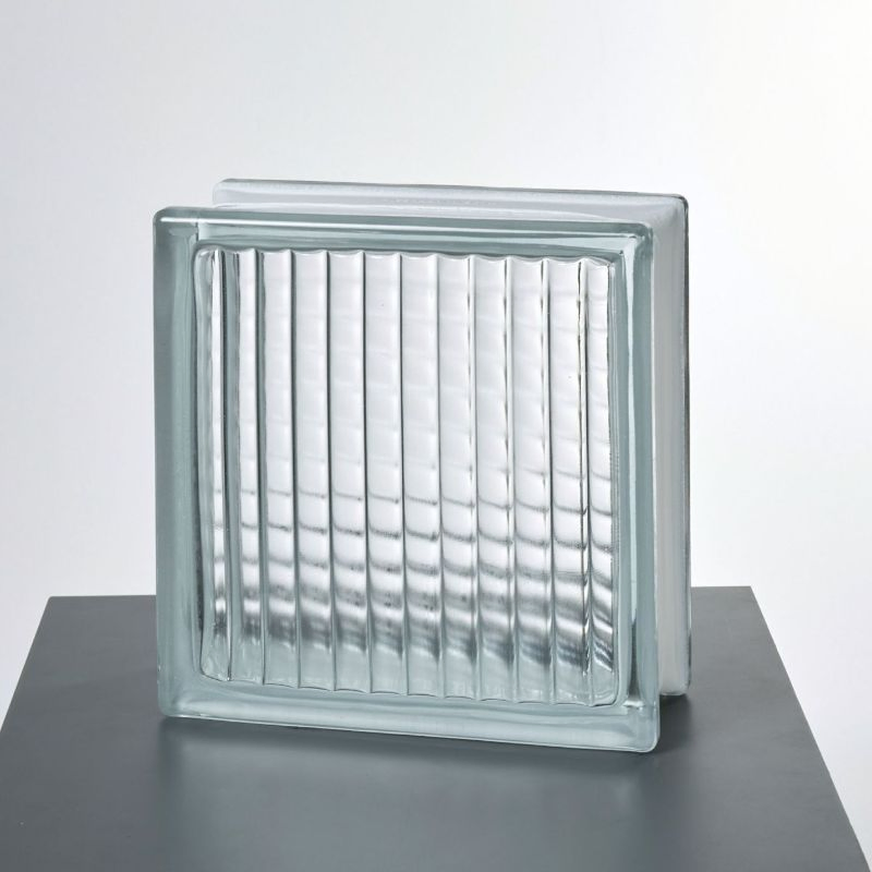 Waterproof Clear Cloudy Pattern Glass Block/Glass Brick for Indoor Decoration Solid Industrial Building Brick Blocks