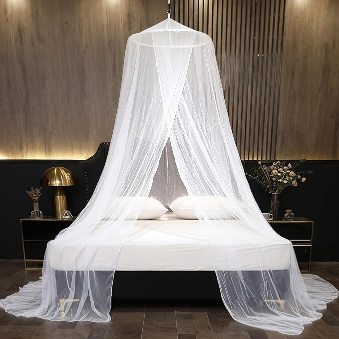 100% Polyester Double Bed Canopy High Quality Dome Top Net King Zise Hanging White Black Mosquito Net