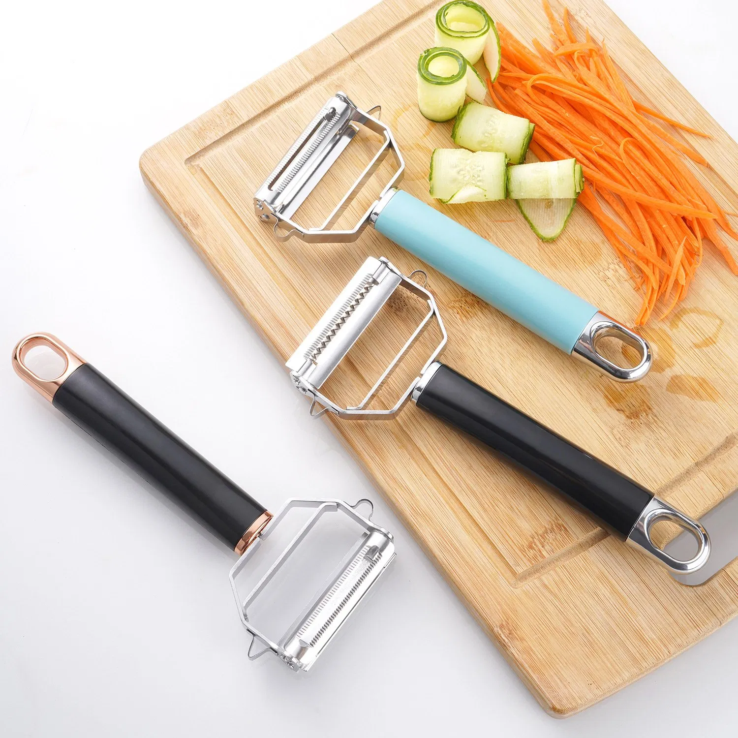 Stainless Steel Double-Ended Peeler Multi-Functional Melon Paring Knife 3-in-1 Household Double-Ended Grater