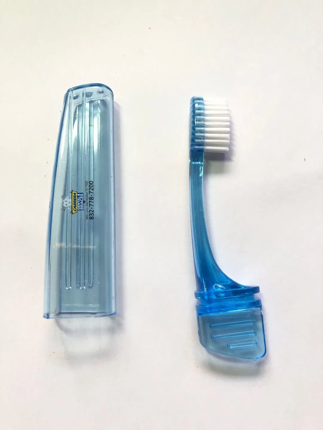 Airline PS Clear Color Transparent Nylon 610 Bristles Foldable Travel Toothbrush