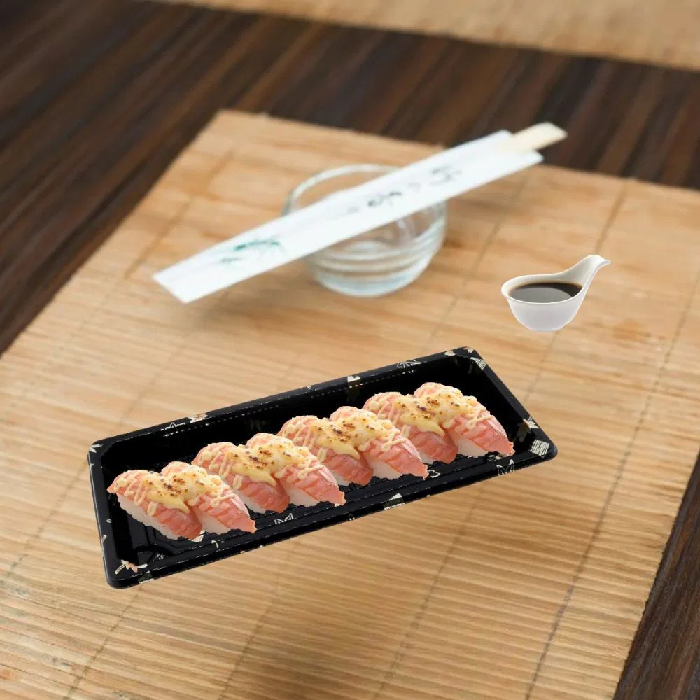 Wholesale Customized Eco-Friendly Stackable Plastic Disposable Food Packaging Take out Sushi Togo Box with Anti-Fog Lid