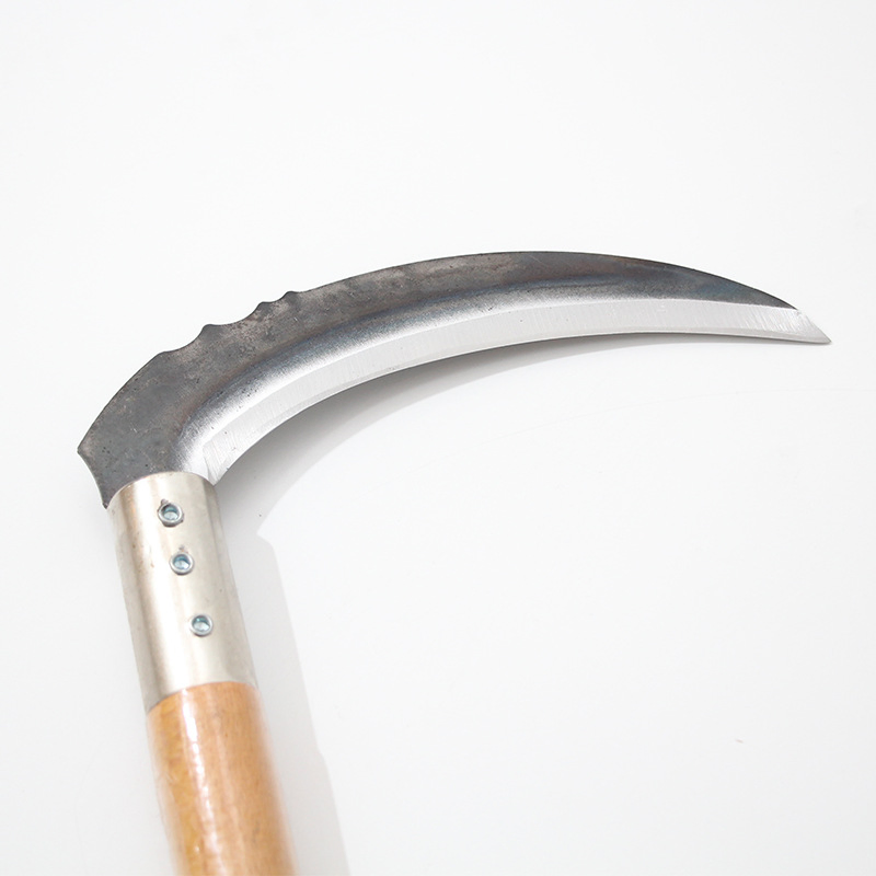 Outdoor Corn Harvest Gardening Hand Wooden Handle Sickle Agricultural Household Weeding Sickle for Palm Harvest