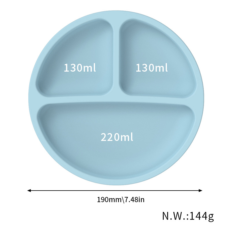 Custom BPA Free Silicone Baby Plate Soft Silicone Sucker Bowl Plate with Lid for Kids