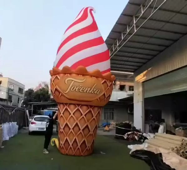 Boyi Advertising Inflatable Ice Cream Cones Model Blow up Food Ice Cream