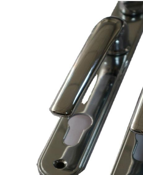Bright Chrome Zinc Aluminum Sliding Door Handle and Lock Set