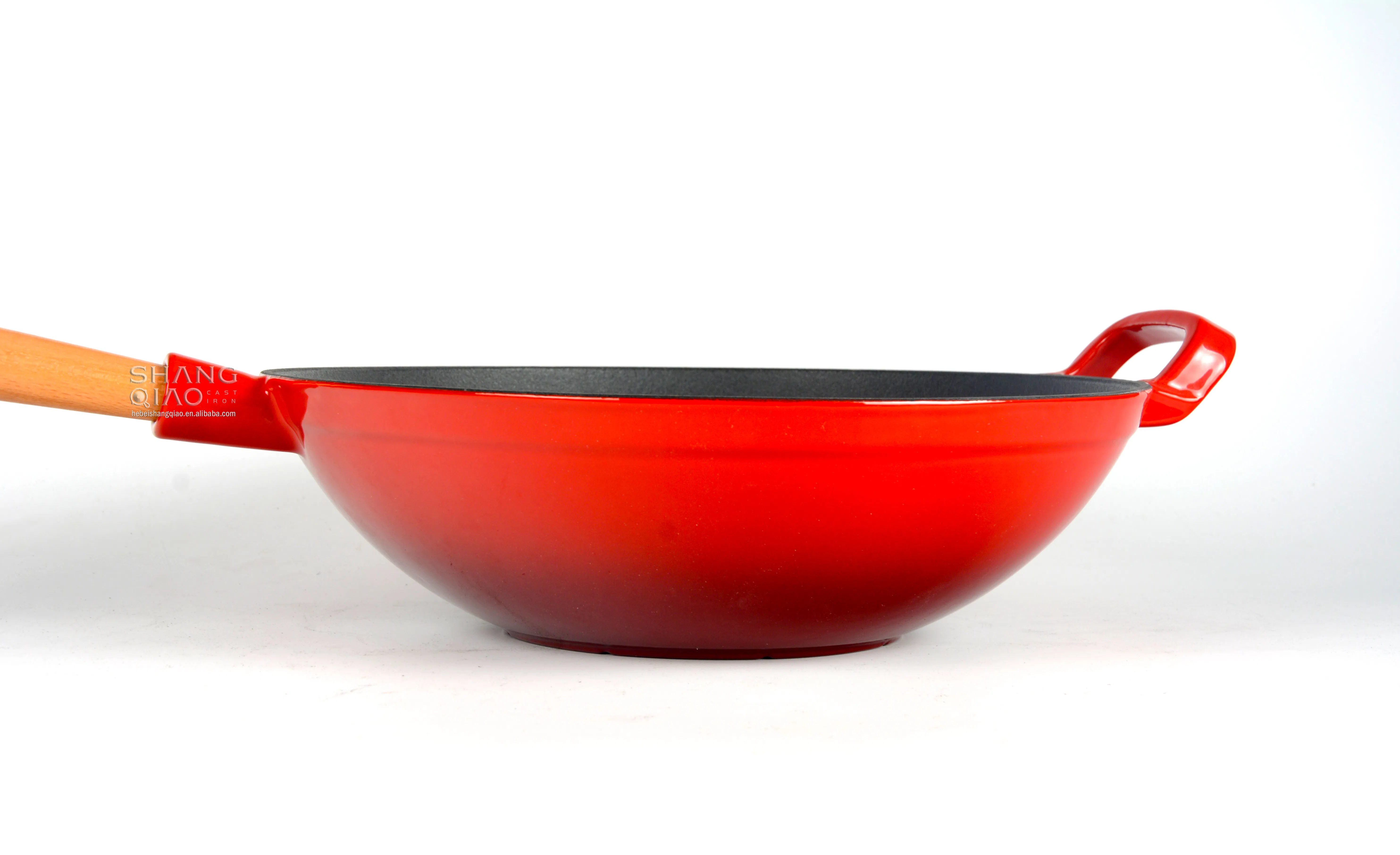 Китайская вок-сковорода 12 дюймов с деревянной ручкой