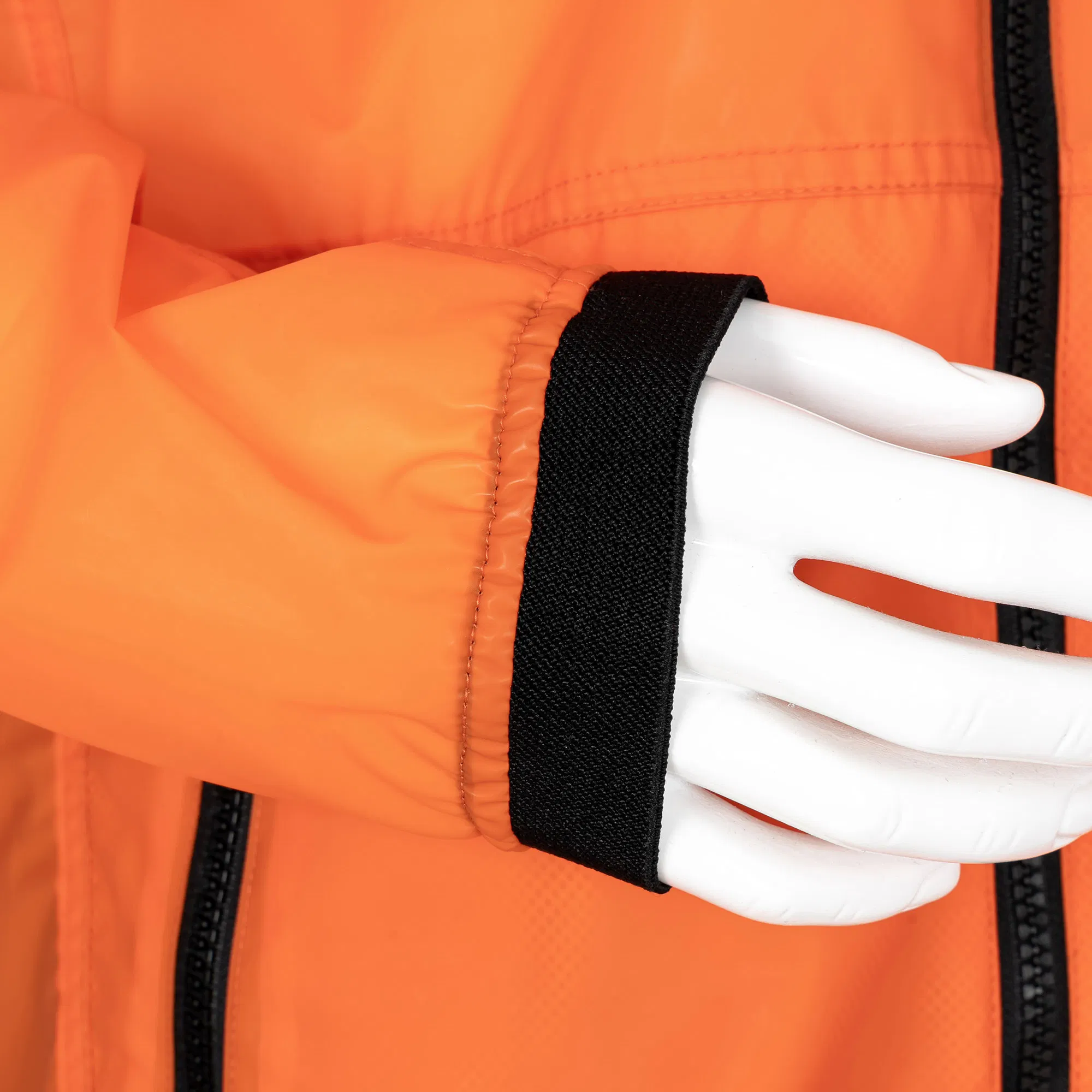 Customized Fashion Unisex Sports Orange Rain Jacket Raincoat with Hood