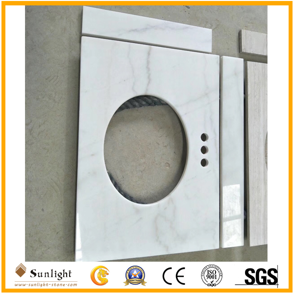 Custom River/Kashmir White Granite Vanity Top for Bathroom