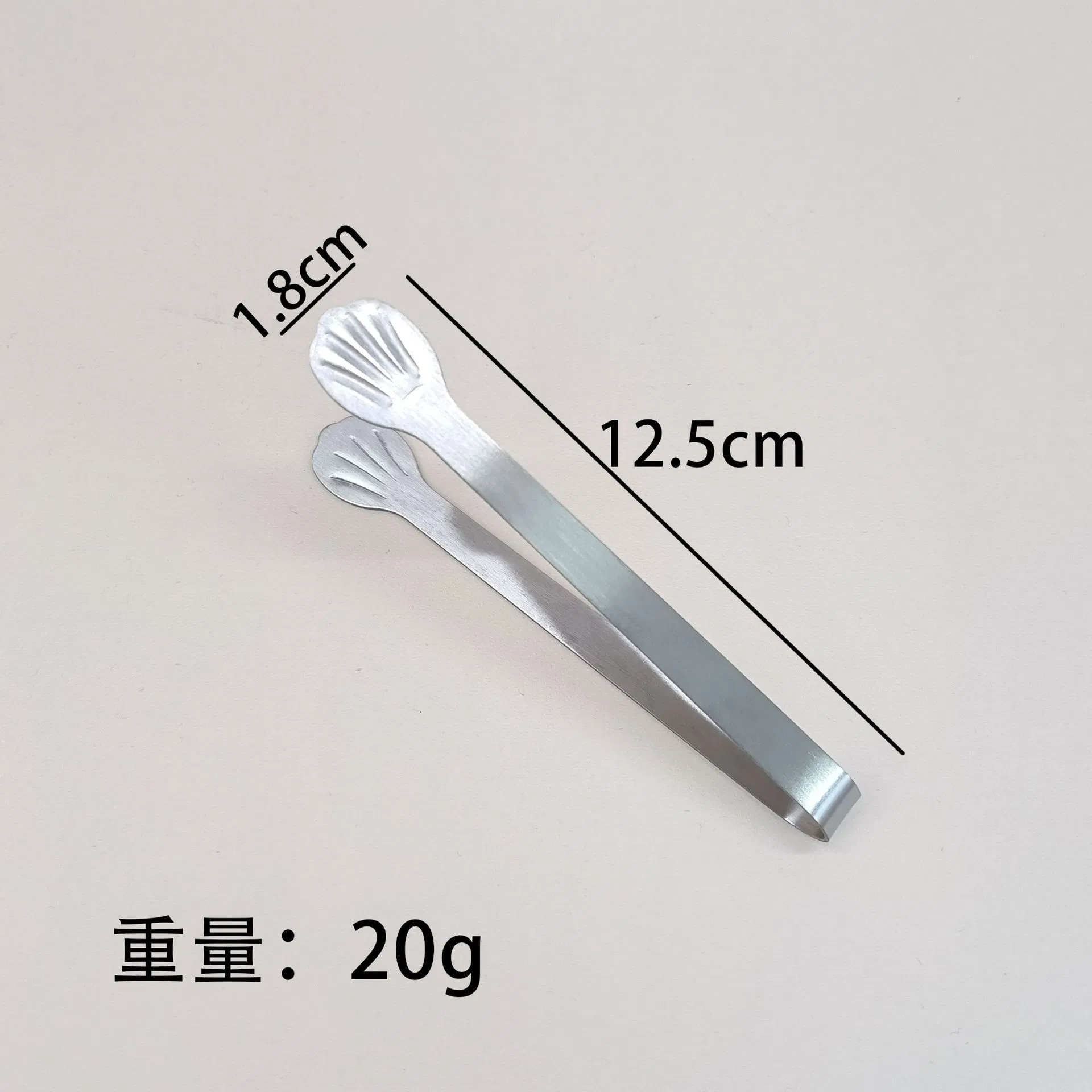 Stainless Steel Food Clip Shell Palm Small Clip Barbecue Clip Bread Clip Household Snacks Clip Sugar Clip Ice Clip