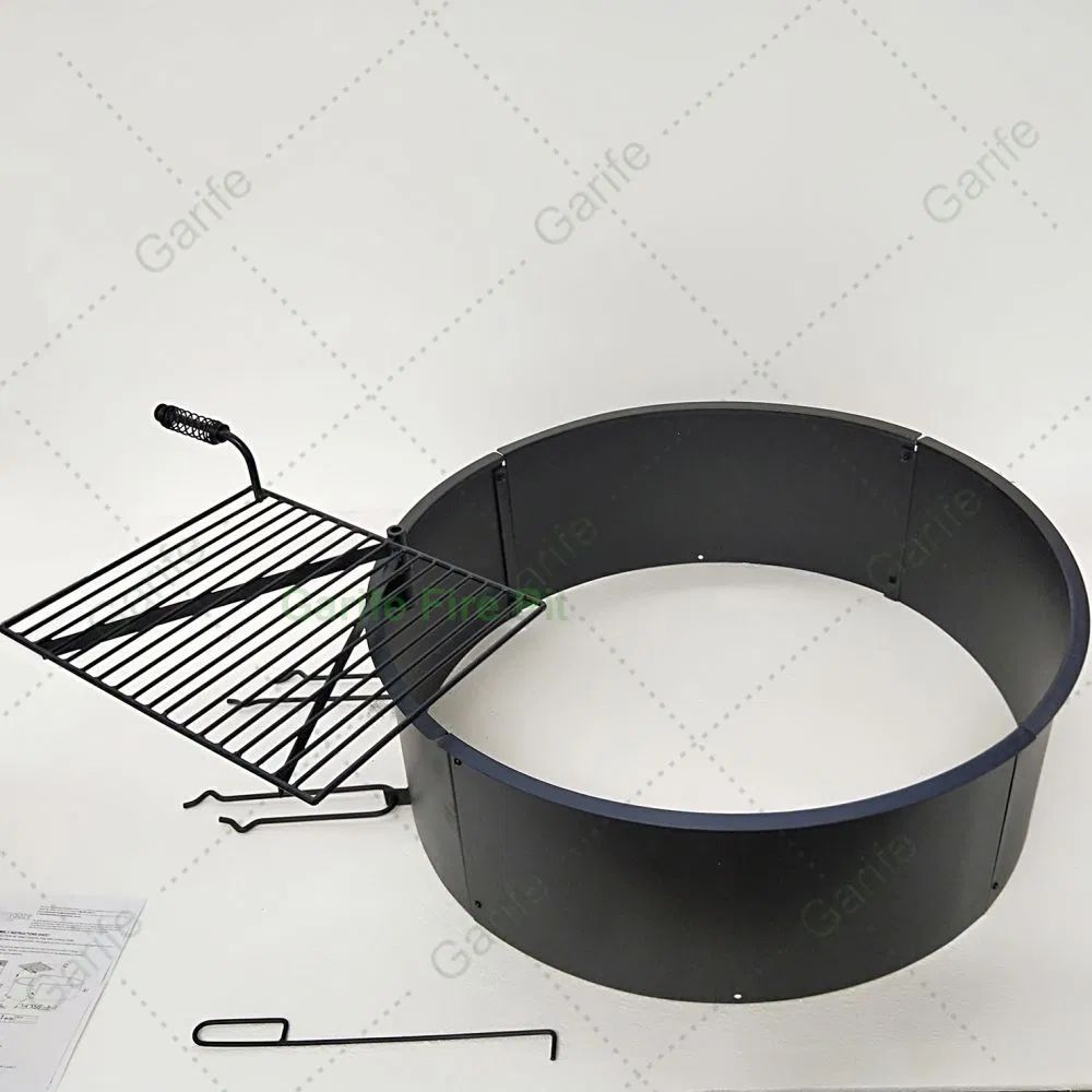 Black Steeloutdoor Fire Pit Camping Fire Pit Wood Burning Fire Ring