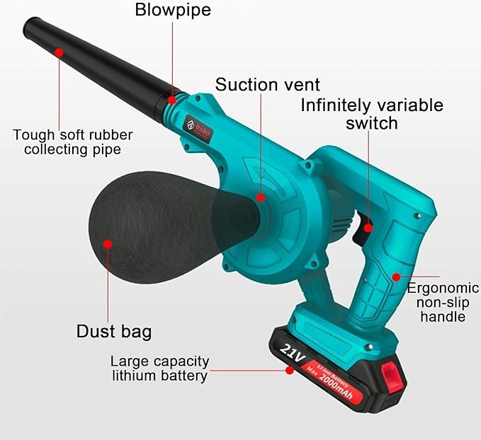 Versatile Handheld Electric Blower with Adjustable Speed Settings with Electric Power Tool