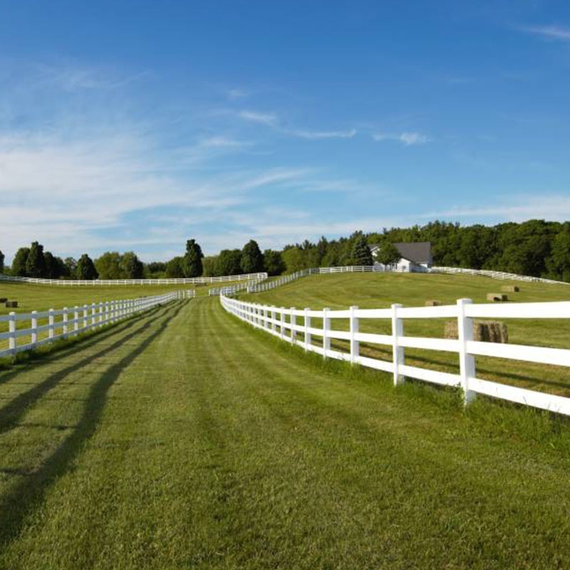 Vinyl Ranch Fence, PVC Post and Rail Horse Fence, Plastic Three Rail Fence, Horse Fence
