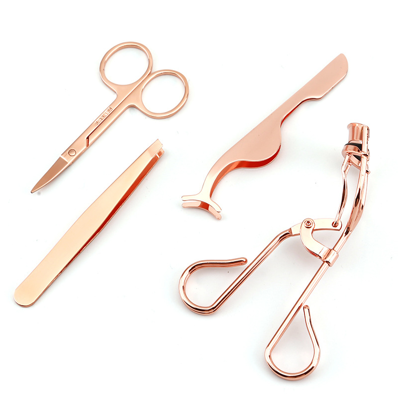 Heated Eyelash Curler with Tweezers Set Eyelashes Applicator