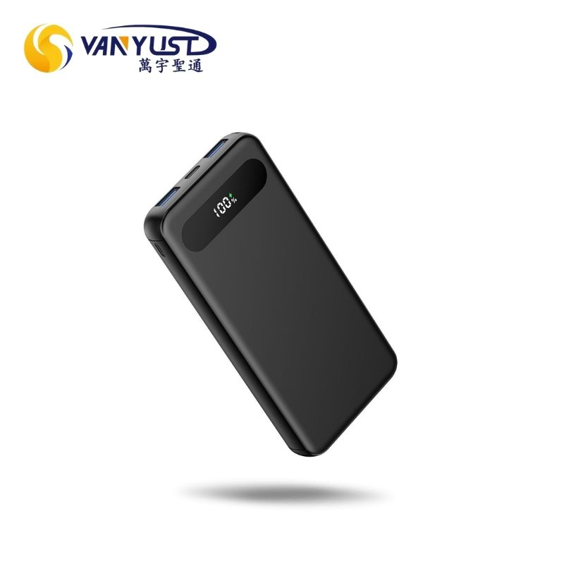 Factory Vendor 22.5W Fast Charging 10000mAh Black and White Power Bank with Battery Level Display Screen with CCC 3c Certification