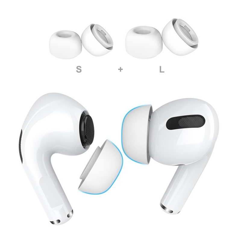 Ahastyle Wg86 2 Pairs Silicone Earphone Tips Replacement for Apple Airpods PRO 2, Size: S+L