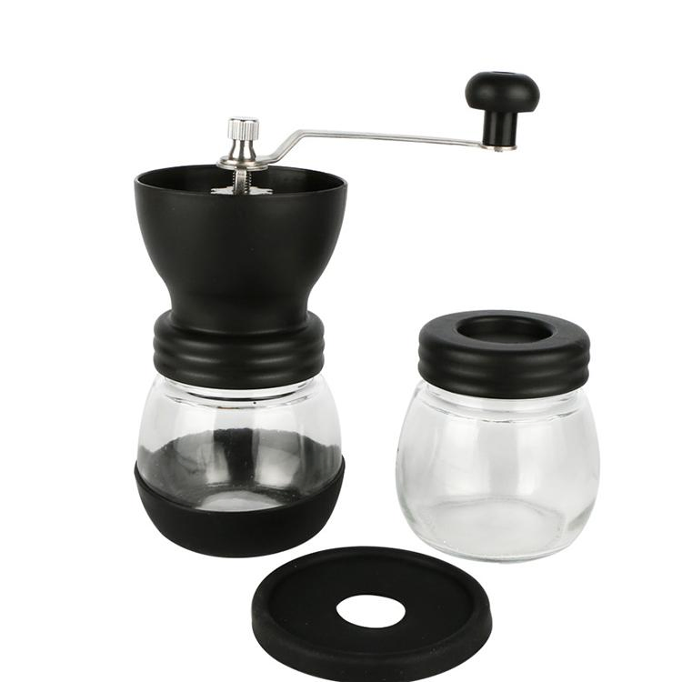 Wholesale Custom Cheap Mini Portable Glass Jar Manual Coffee Grinder OEM Logo