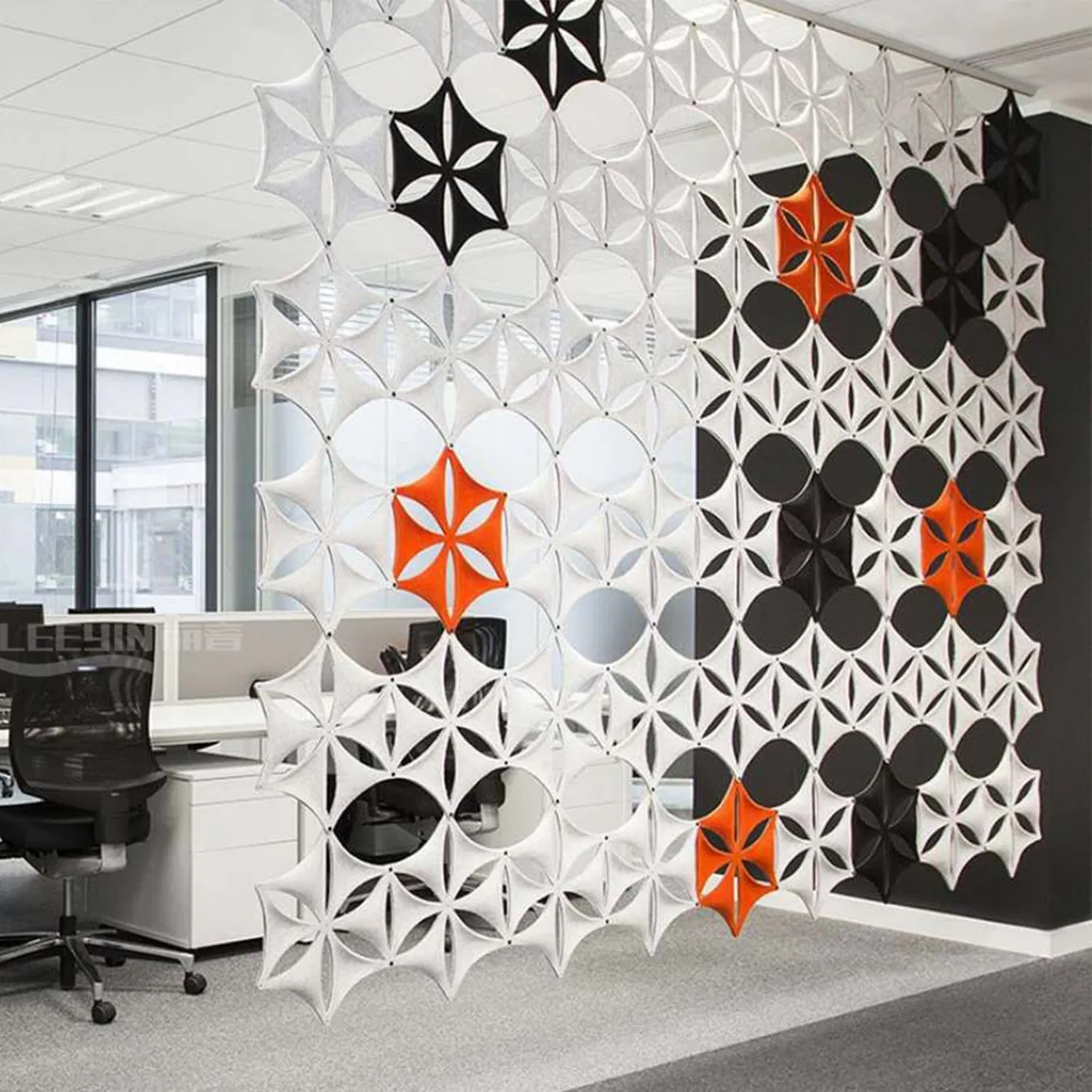 Fireproof Room Divider High Density Acoustic Panel Partition Hanging Room Partition Screen