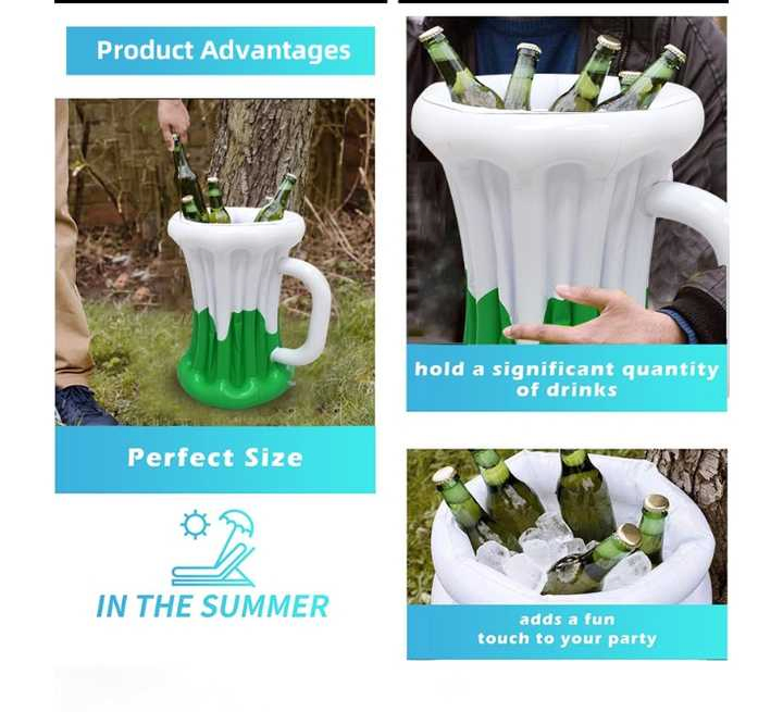 Inflatable Beer Ice Bucket - Outdoor Party Drink Chiller